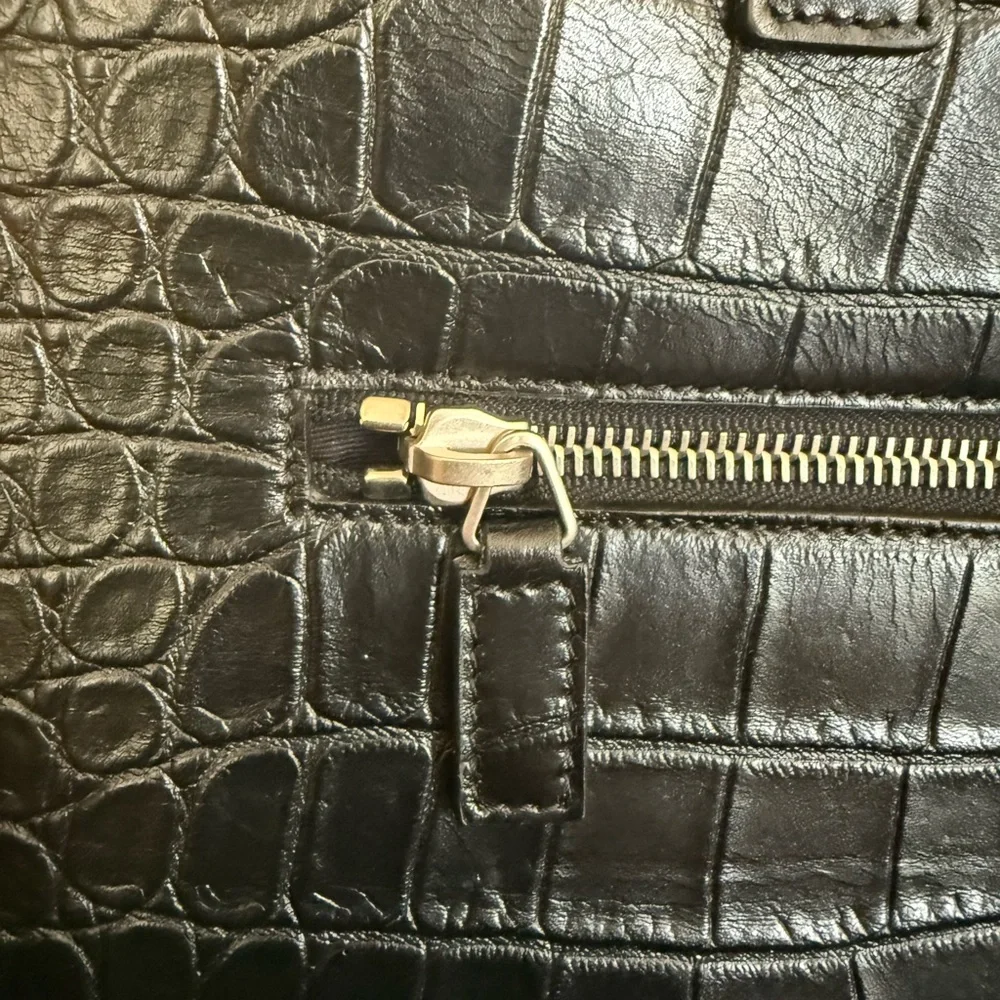 Saint Laurent (YSL)  Item: Embossed Leather Briefcase / Business Bag